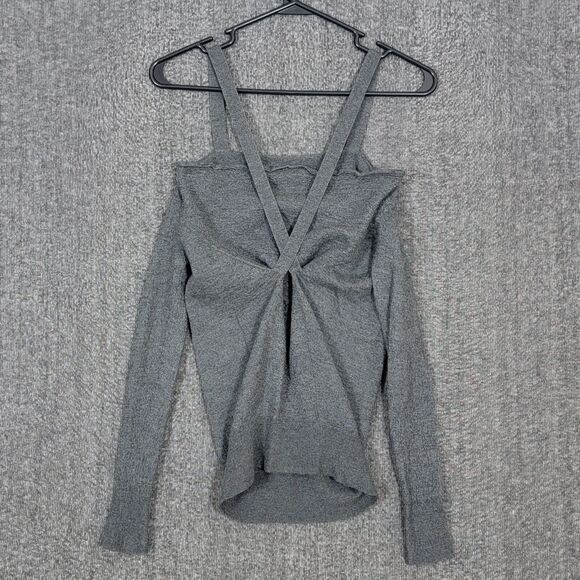 Theyskens Theory Sweater Womens XS* Gray Cashmere Silk Blend Off Shoulder Straps - Picture 6 of 11
